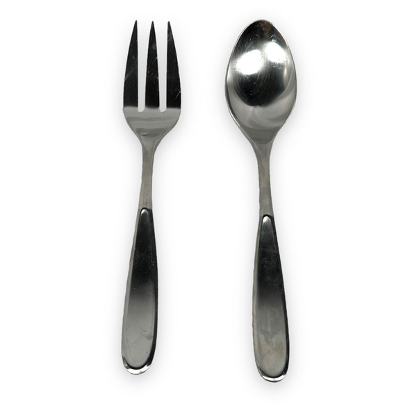Splendide Dune Flatware Serving Utensils Fork Spoon Salad Kitchen Utensil 8.75" - Picture 1 of 6